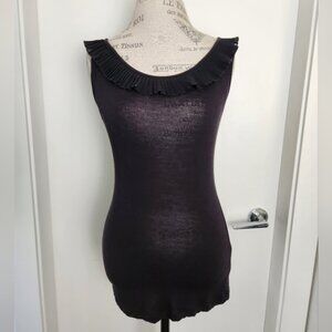 H M Ruffle Black Camisole